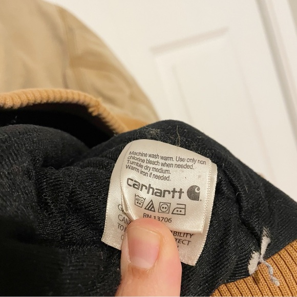 Vintage Carhartt Kids Large Distressed Lined Full Zip Hooded Jacket Brown Faded - Picture 12 of 12